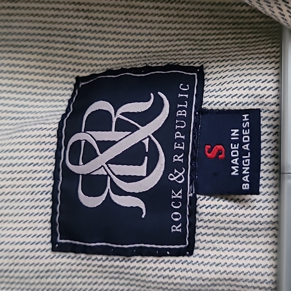 Rock & Republic Striped Jean Vest Women's Size S - Picture 3 of 7